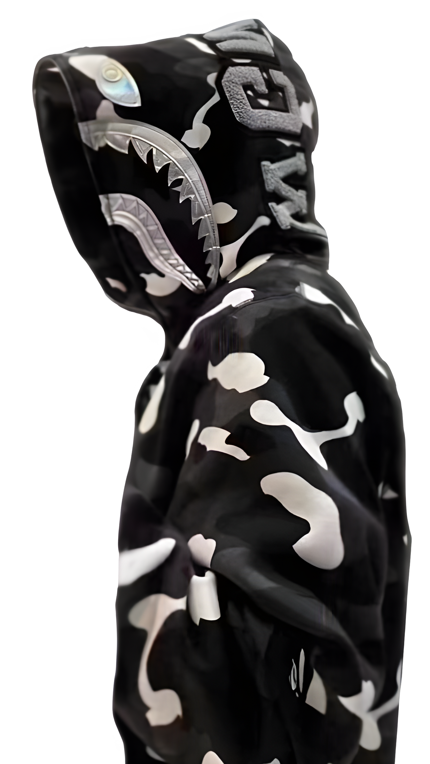 city camo shark full zip hoodie