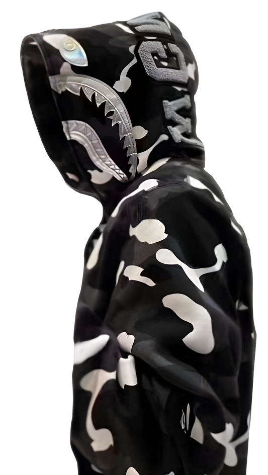 city camo shark full zip hoodie